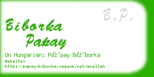 biborka papay business card